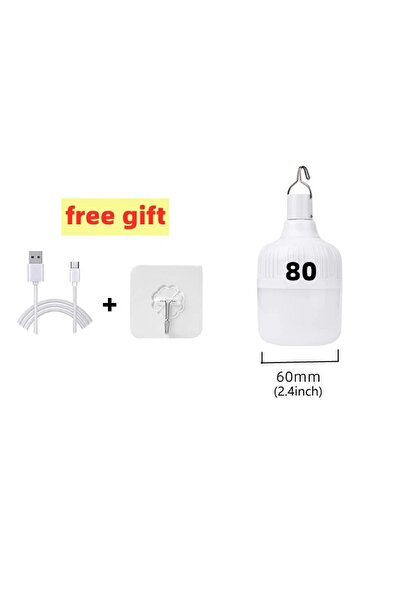 Choice مصباح طوارئ LED قابل لإعادة الشحن عبر منفذ USB بقوة 80 واط، فانوس محمو...