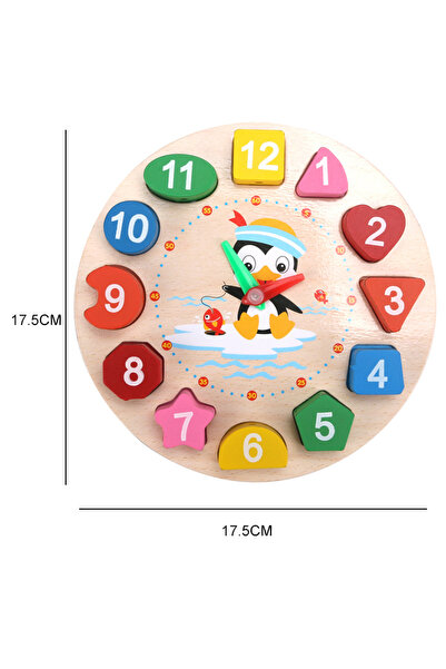 Choice ساعة خشبية مونتيسوري على شكل بطريق، لعبة ألغاز، لعبة تانغرام حيوانات ك...