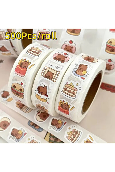 Choice 500Pcs 500Pcs Capybara Stickers Roll Waterproof PVC Self-Adhesive Deca...