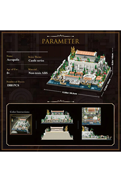 Choice Parper Instruction NO Box MOC 1988pcs Acropolis of Athens City Buildin...