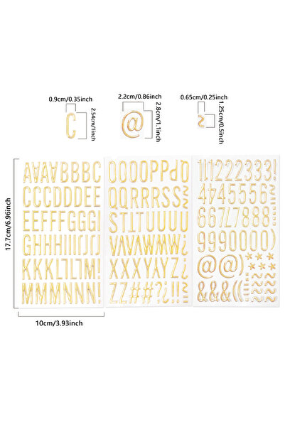 Choice 3 أوراق - TZ-129، 3 أوراق من ملصقات حروف وأرقام ذهبية ثلاثية الأبعاد ب...