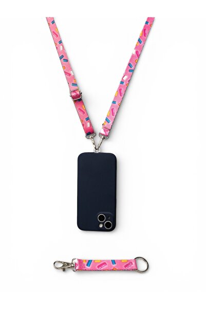 PATİMİO Pink Bones Phone Strap Phone Neck Lanyard / Compatible with All Phone...