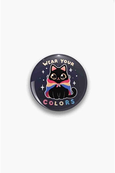 fırsatlar diyarı Wear Your Colors Pansexual Pride Flag Cat Buton Rozet