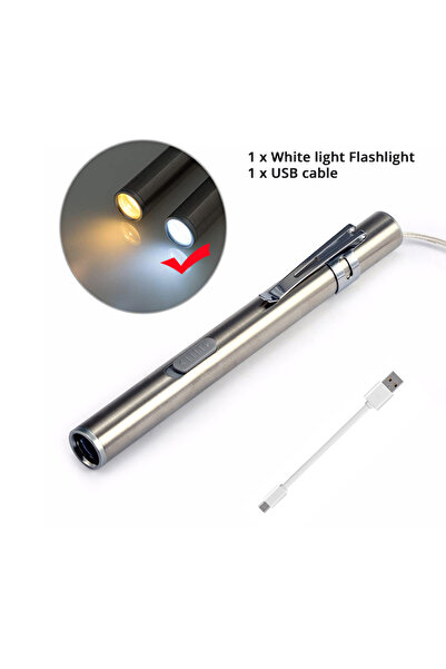Choice White light Mini Portable Medical Handy LED Pen Light Flashlight USB R...