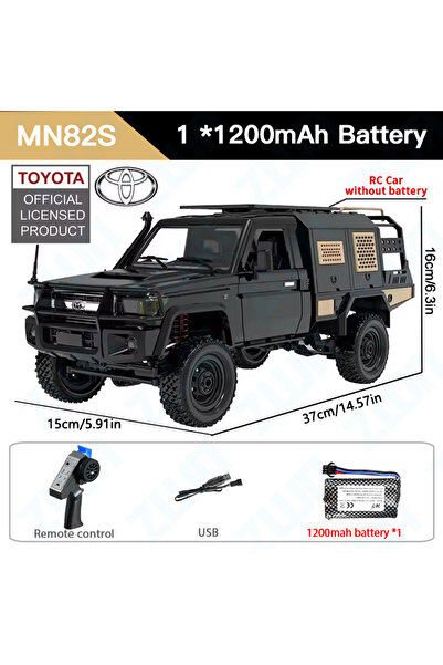 Choice شاحنة بيك آب صغيرة للتحكم عن بعد MN82S باللون الأسود 1B MN82S LC79 2.4...
