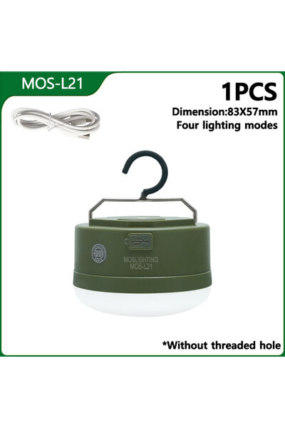 Choice مصباح تخييم LED خارجي من موسلايتنج MOS-L21-G، بأربعة أوضاع إضاءة، صغير...