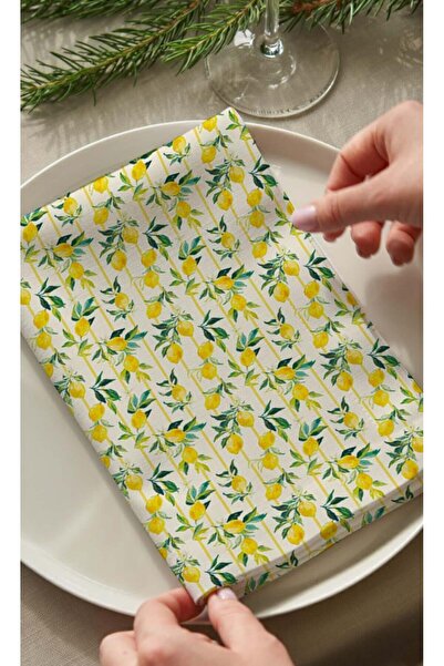 Markaev Set de 4 șervețele din bumbac Lemon