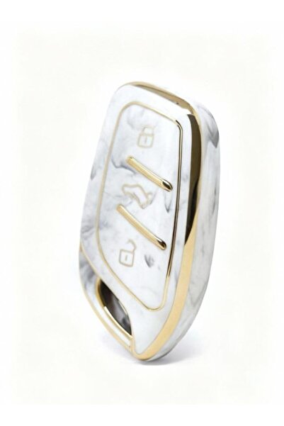 AutoHan Keys Mg Hs Zs Marble Pattern Key Case White Gold