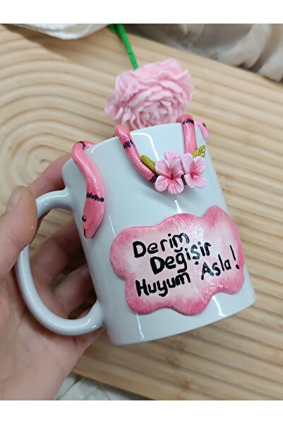 Tasarım Yılan detaylı polimerkil kupa