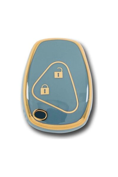 AutoHan Keys غطاء مفتاح رينو كليو 3 داستر رمادي ذهبي بزرين