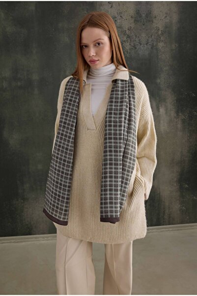 HEQA Long Polo Neck Sweater Bone