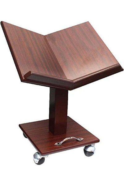 Generic Wooden Quran Stand with Wheels Brown 20×25×30 cm