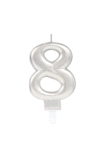 magicool 8 Number Candle Silver Color