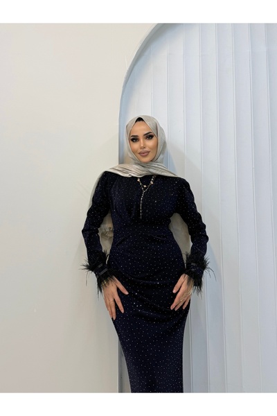 ENKA BUTİK Tulem Benekli Parıltılı Tesettür Abiye