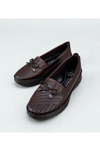 Wanetti Women's Orthopedic Sole Ribbon-Tied 4-Point Mother Shoes Ballet Flats