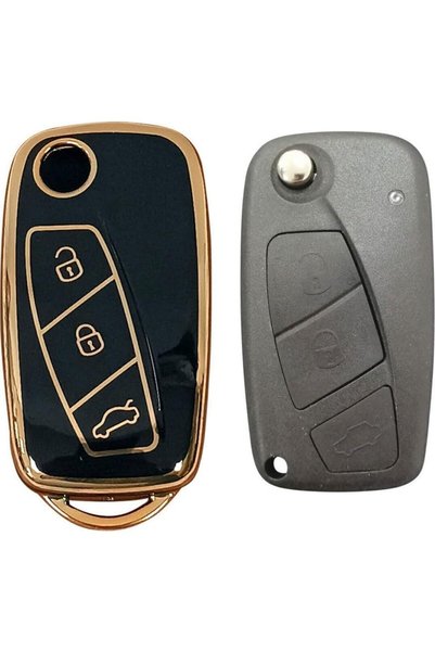 AutoHan Keys غطاء مفتاح فيورينو دوكاتو باللون الأسود والذهبي