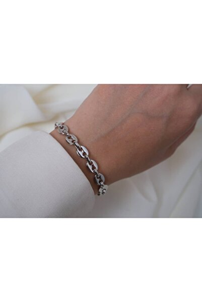ATELİER TUĞBA Blk203 Silver Oval Link Bracelet (17 cm + 3.5 cm Extension)
