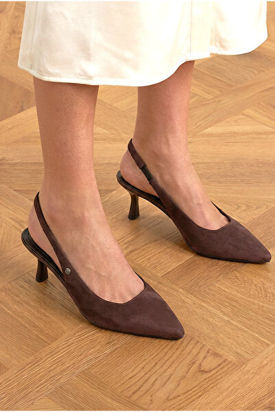 Gökhan Talay Magnolia Flexible Soft Non-Slip Sole (4 cm) Dark Brown Suede Ope...