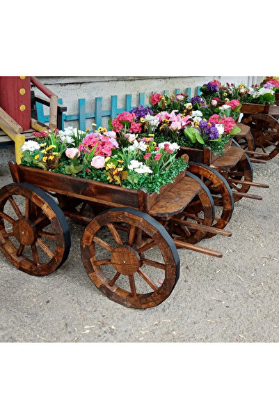 UluBey CnC At arabası çiçeklik dekor bahçe süsü