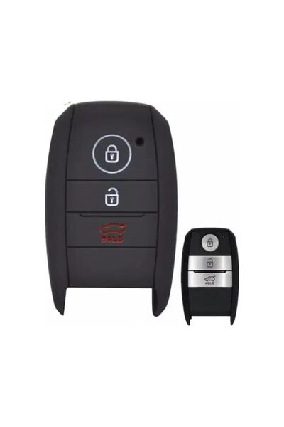 AutoHan Keys Kia Rio Ceed Sportage Silicone Key Case Cover Black 3 Buttons