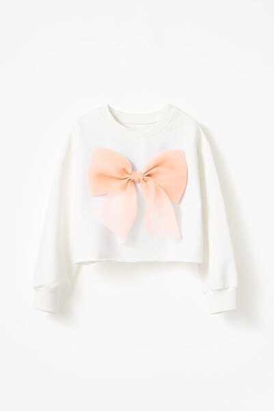 Banamio Anastasia Organza Crop Swea cu fundă tricou