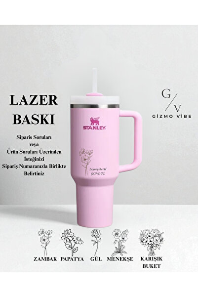 Stanley Kişiye Özel Quencher Pipetli Termos 1,18 L Özel Tasarım ve İsimli Şek...