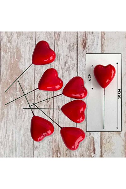 ZENCHES Büyük Boy Telli Kalp Süs Kırmızı 10CM