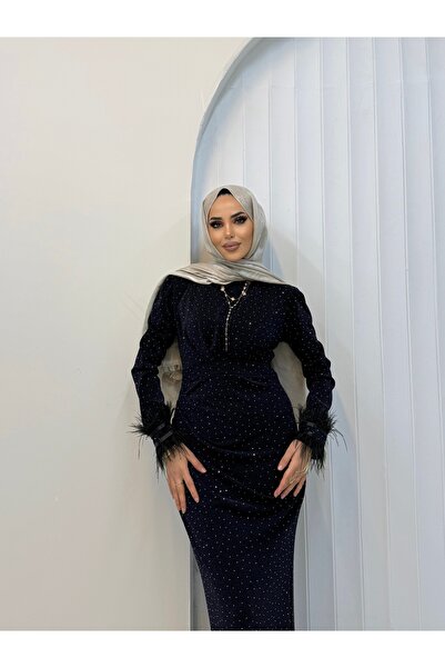 ZENKA GİYİM Tulem Benekli Parıltılı Tesettür Abiye