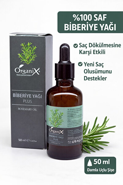 Organix %100 Saf Biberiye Yağı Plus – Saç Dökülmesine Karşı, Canlandırıcı & G...