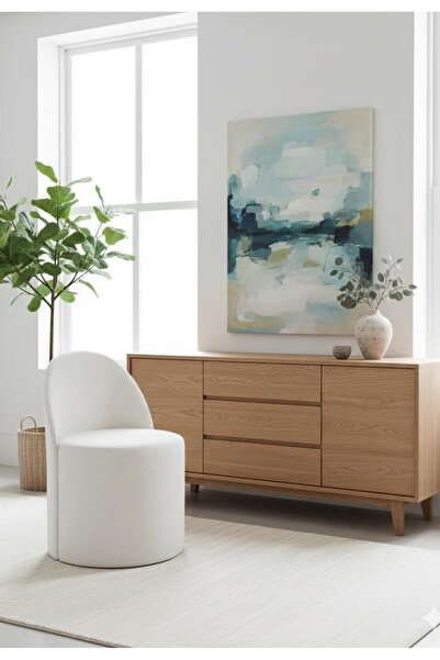 Breda Home Concept Lotus Silindir Sırtlı Dekoratif Modern Puf