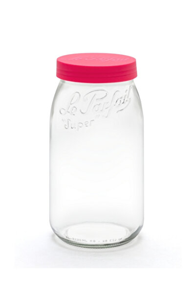 Le Parfait Color Vis Glass Jar 3L Red