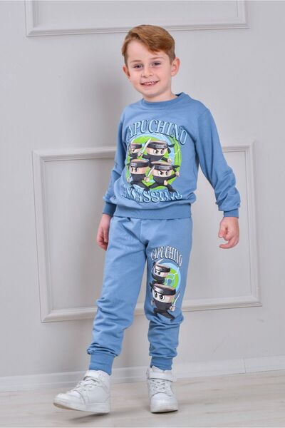 LİLLYPİCCA Boys' 2-Piece Set Long Sleeve Sweatshirt Printed - Combed Cotton T...