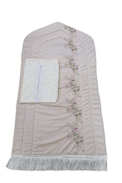 Gerenic Women's prayer set: embroidered prayer rug with prayer shawl, zippere...