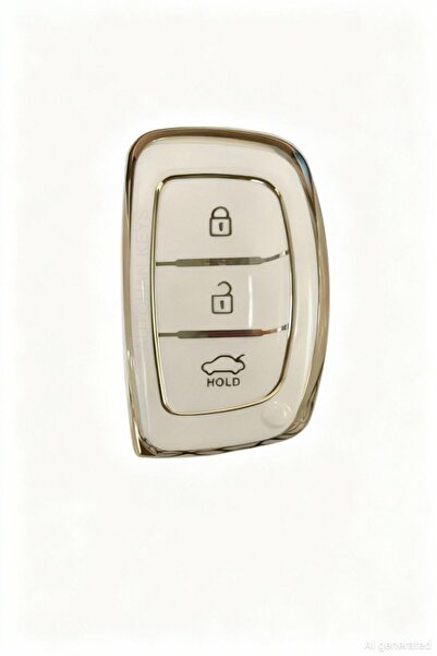 AutoHan Keys غطاء مفتاح سيليكون لسيارة توسان إلنترا باللون الأبيض والذهبي