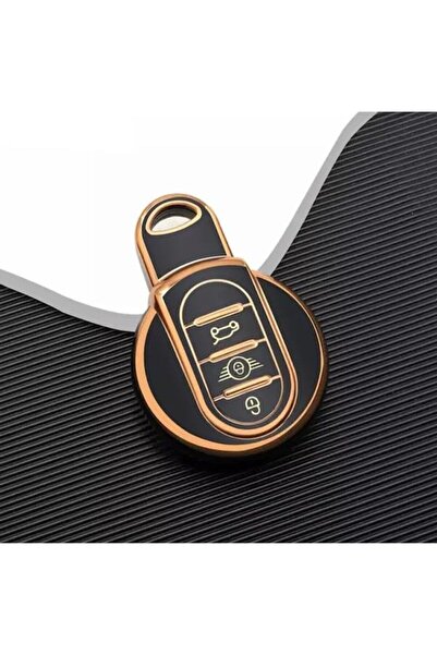 AutoHan Keys غطاء مفتاح ميني كوبر كانتريمان باللون الأسود والذهبي نانو