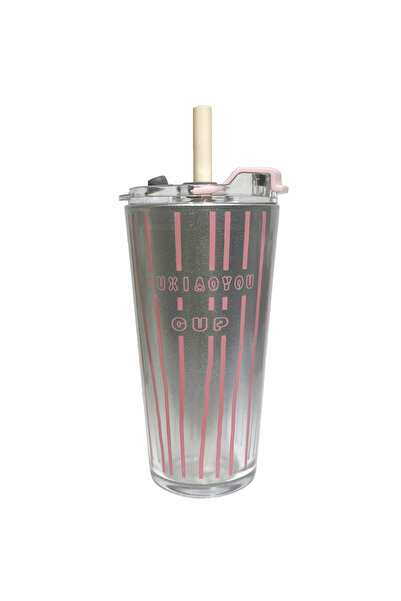 Midi Luxury Glass Cup with Straw