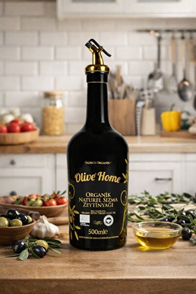 Carino E Bella Olive Home Amber Yağdanlık Cam Şişe 500Ml Zeytinyağı Sıvıyağ Ş...