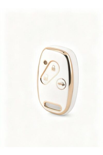 AutoHan Keys غطاء مفتاح هوندا سيفيك FD6 ذهبي أبيض 3 أزرار