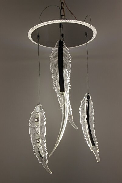 GN GEN AYDINLATMA Lüks Krom Çemberli Seri 5li Kristalize Tüy Model Modern Led...