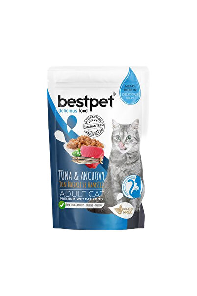 Bestpet Adult Jelly Pouch Ton ve Sardalyalı Kedi Maması 85 Gr 6 Lı Paket