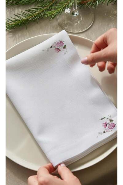 Markaev Мек памучен комплект от 6 салфетки с флорален мотив