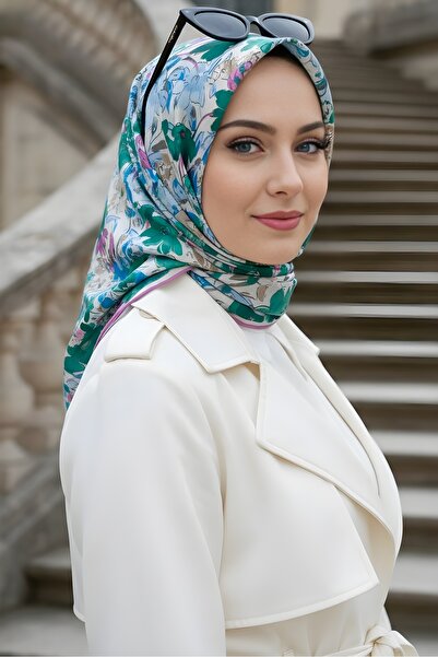 İmajButik Eșarfă verde din bumbac digital moale