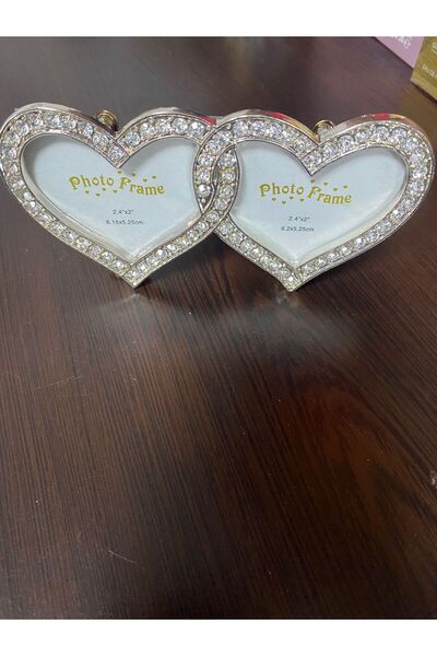 elif aksesuar Taşlı Kalpli Resim Çerçevesi 13x6cm