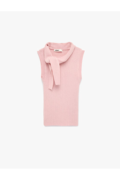 Koton Scarf Collar Sleeveless Knitwear Blouse