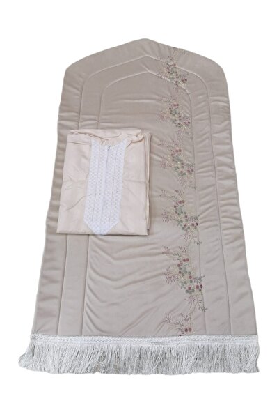 Gerenic Women's prayer set: embroidered prayer rug with prayer shawl, zippere...