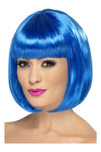 magicool Blue Color Party Wig Short Blunt Hair