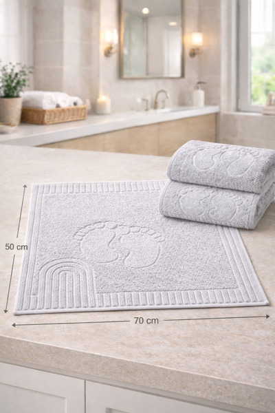 S&R 2-Piece Foot Towel Mat 100% Cotton Colorful Electro Pattern