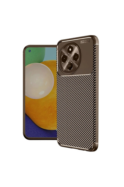 magicool Tecno Spark 30 Pro Kılıf Auto Focus Karbon Kapak - Kahverengi