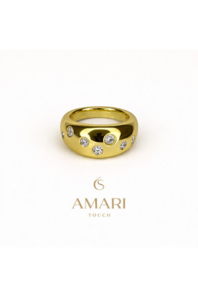 Amari Vintage Büyük Taşlı Gold Yüzük