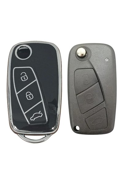 AutoHan Keys حافظة مفاتيح فيورينو لينيا دوكاتو باللون الأسود والفضي